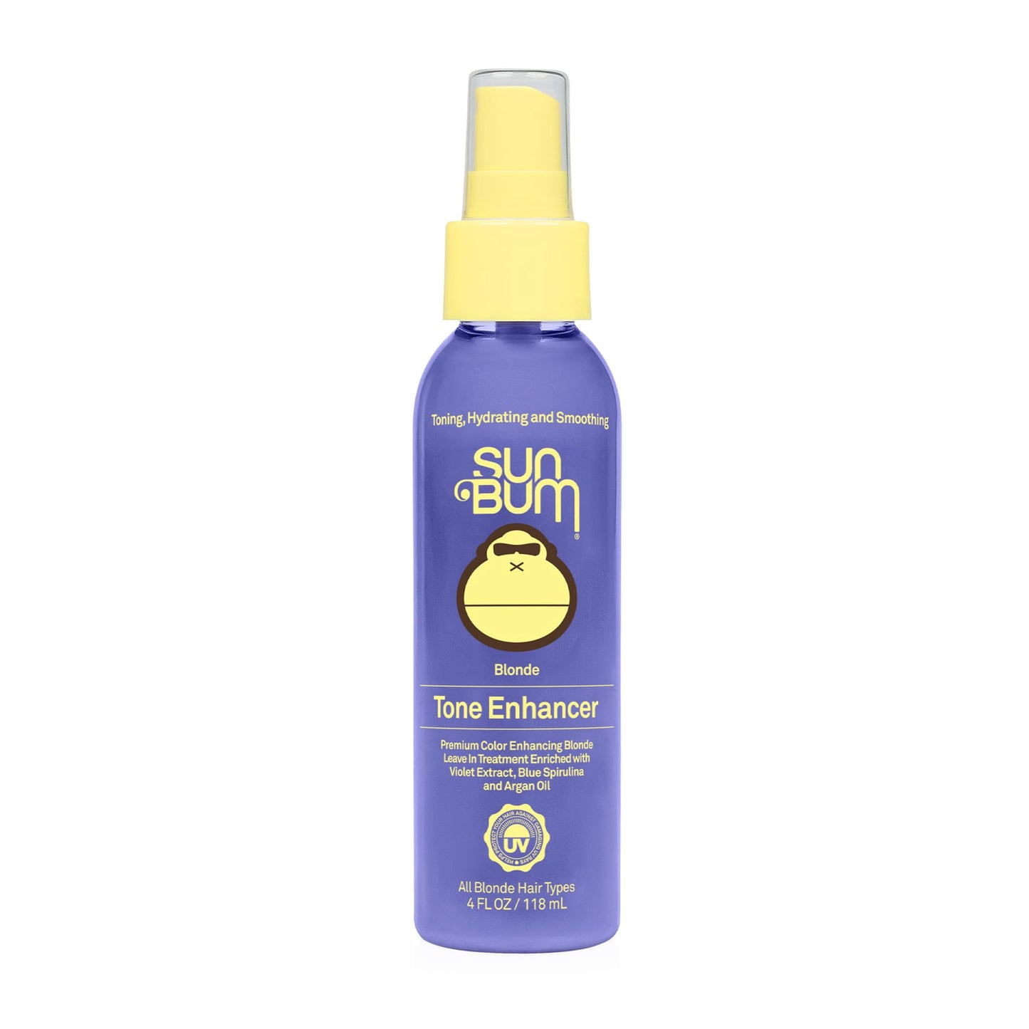 Sun Bum Blonde Tone Enhancer 4 oz – Neutralizes Brass, Boosts Shine & Protects Blonde Hair from UV Damage – Paraben-Free & Cruelty-Free