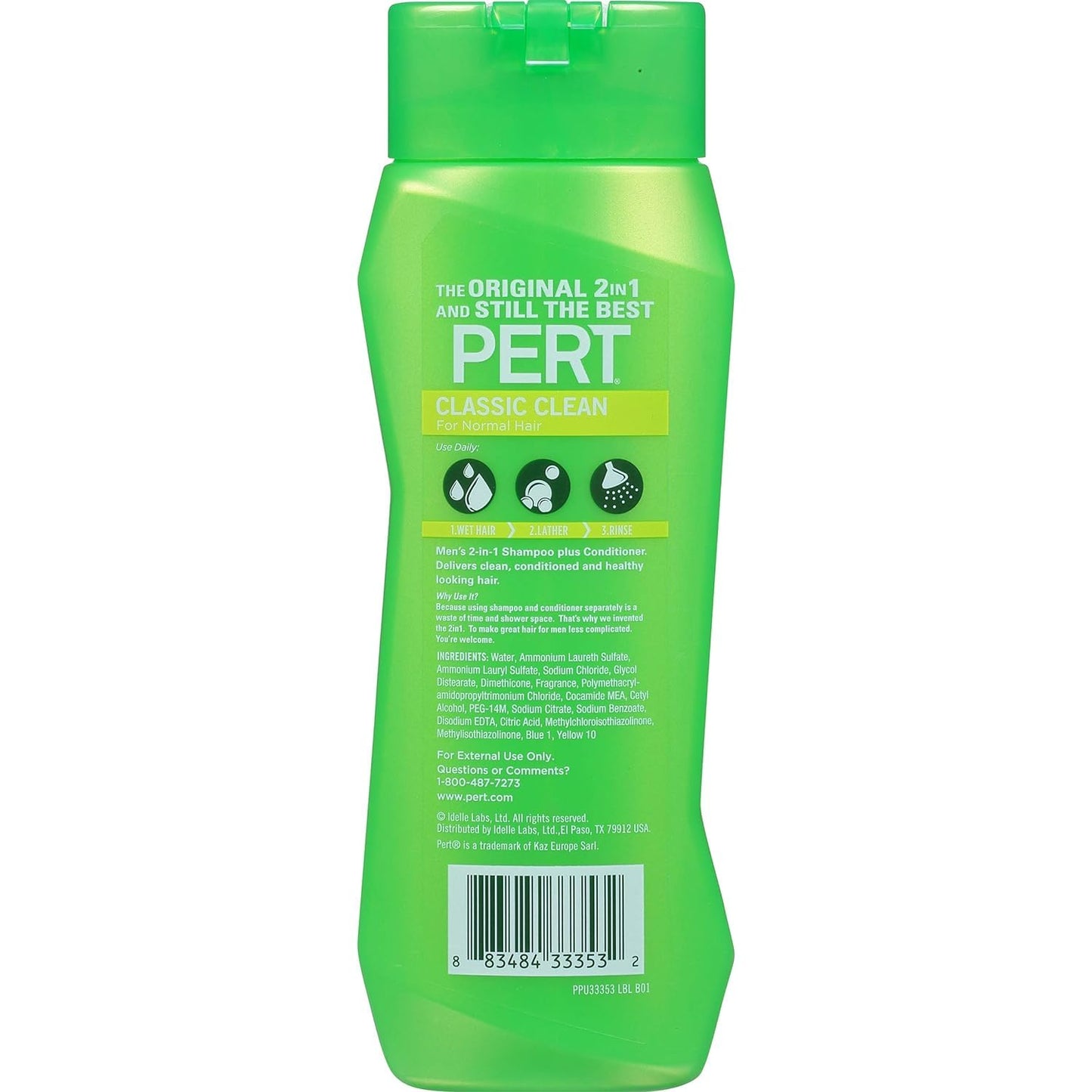 Pert Plus 2-in-1 Shampoo Plus Conditioner, Normal Hair,13.5 Fl Oz (Pack of 3)