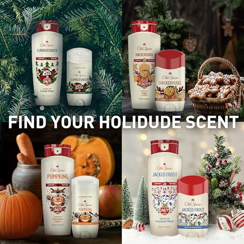 Old Spice Holidudes Body Wash for Men, 16oz – Lumbersnack Pine Scent, Rich Lather, Long-Lasting Holiday Freshness, Stocking Stuffer