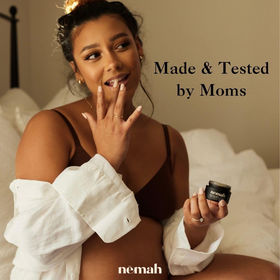 Nemah Organic Nipple Balm – 2-in-1 Nursing Cream & Lip Balm, Safe for Breastfeeding, Non-Greasy, Vegan & Cruelty-Free, 1 oz