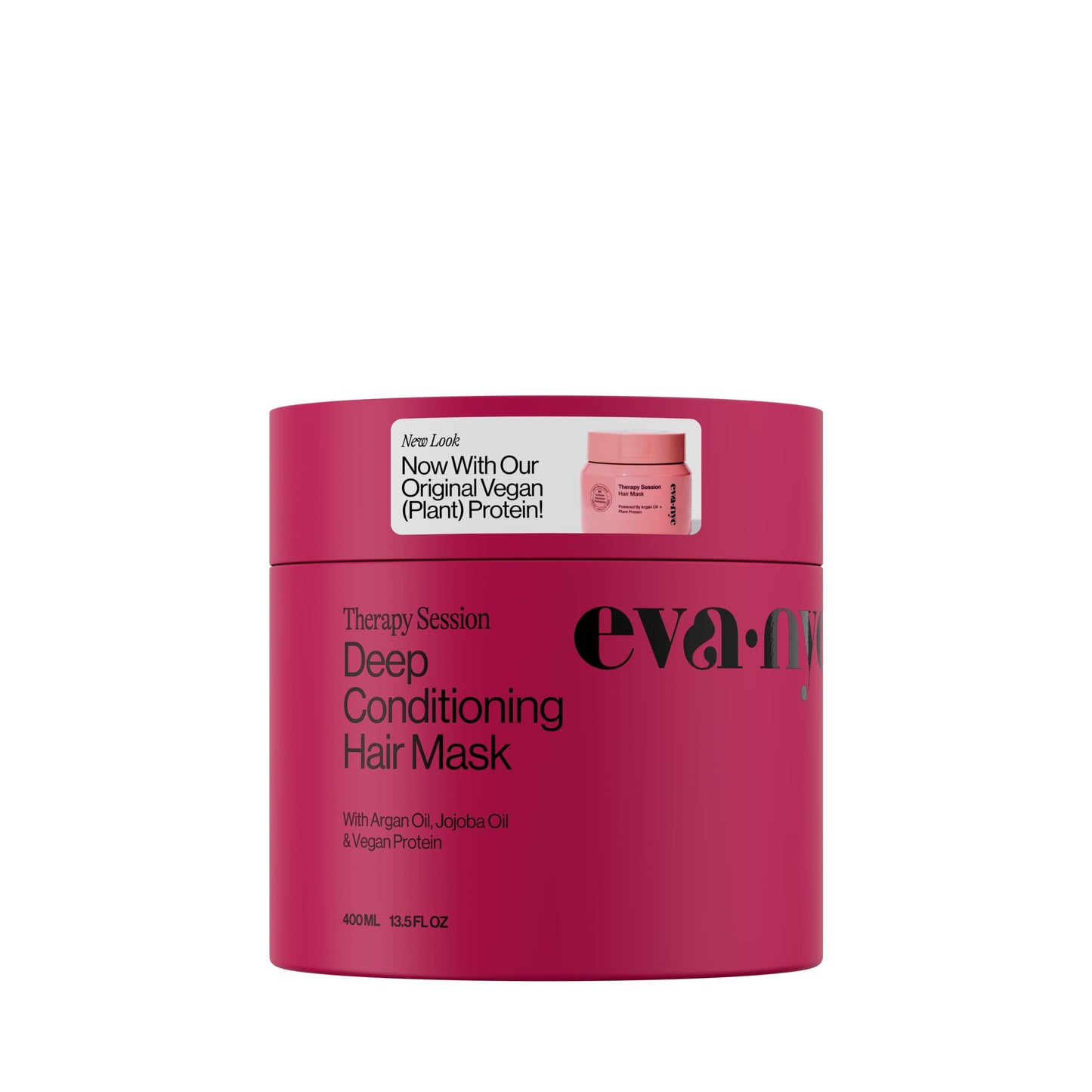 Eva NYC Therapy Session Deep Conditioning Hair Mask with Vegan Protein, Jojoba Oil + Argan Oil - Hydrate, Soften + Repair Hair Strength - Sulfate Free - Warm Vanilla Scent - 13.5 fl oz