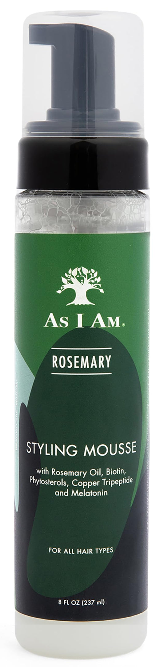 As I Am Rosemary Styling Mousse 8 Fl Oz (237 ml) - with Biotin & Saw Palmetto