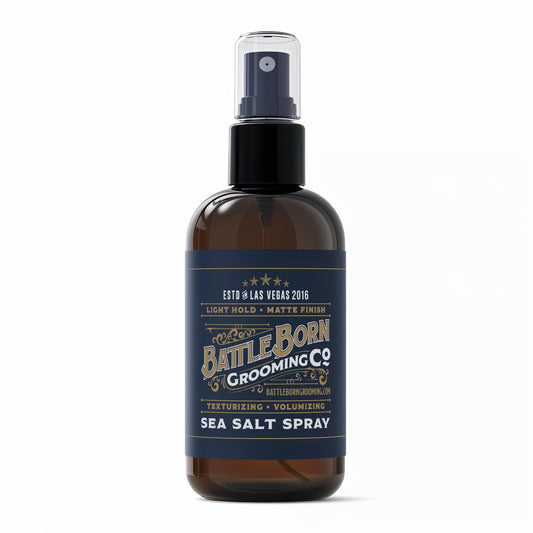Battle Born Grooming Co Sea Salt Spray (Unscented, 8 fl oz) – Natural Vegan Texturizing Spray for Beach Waves, Volume & Thickness – Unisex