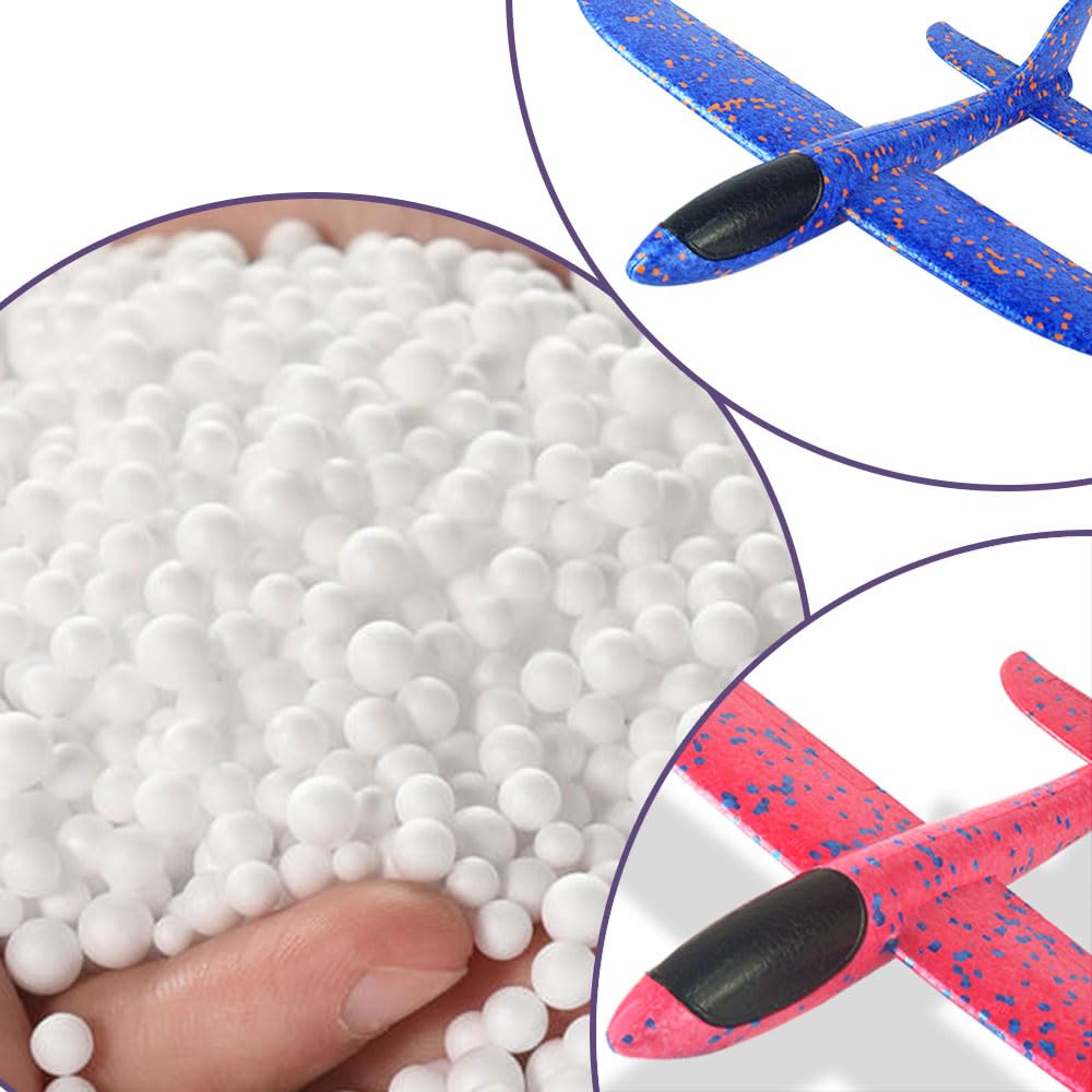 Foam Glider Airplane Toy 13.5" Hand-Throw Plane, Outdoor Flying Toy, 3 Modes, 2-Pack Red & Blue – Birthday Gifts for Kids