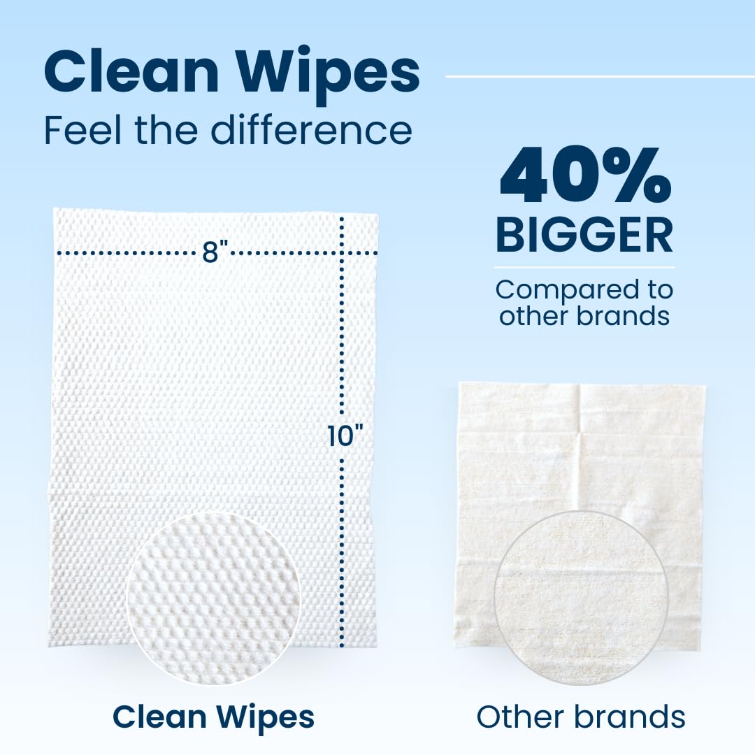 Clean Skin Club XL Face Wipes – Extra Moist, Makeup Remover Towelettes, Fragrance-Free, Alcohol & Chemical-Free, 30 Count, 1 Pack