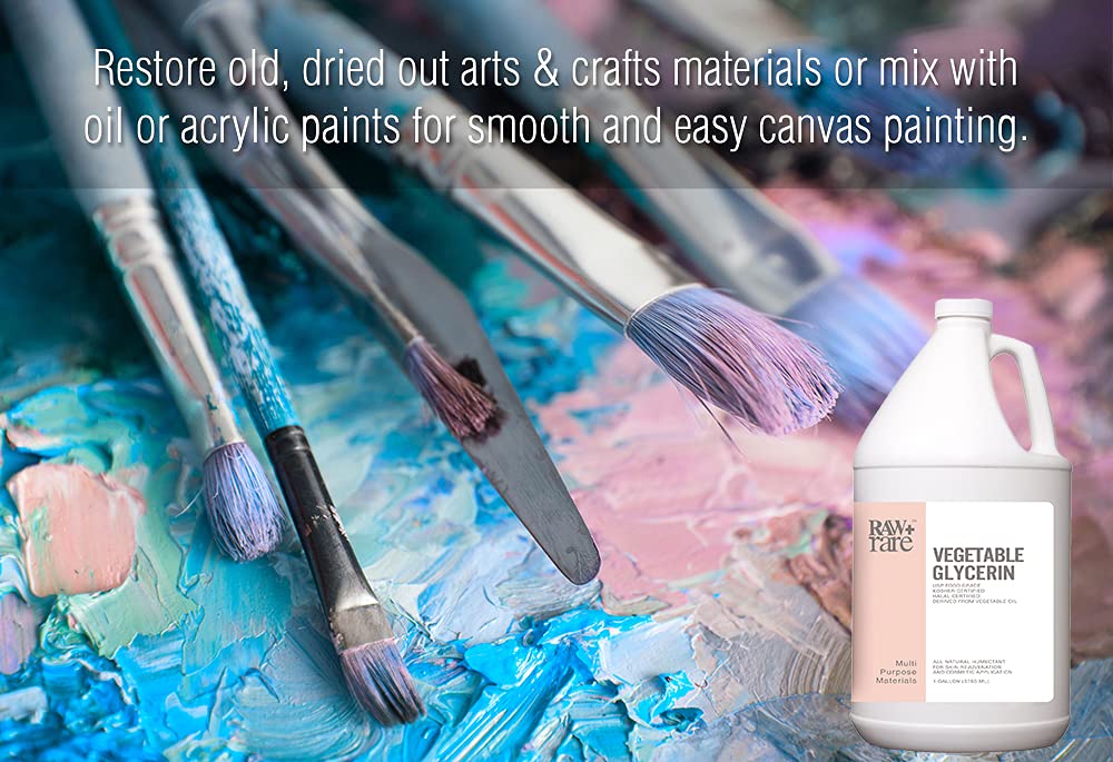 Raw Plus Rare Natural Glycerin 128 fl oz – Bulk Gallon, USP Food & Cosmetic Grade, Hair & Skin Care, Soap Making, Kosher & Halal