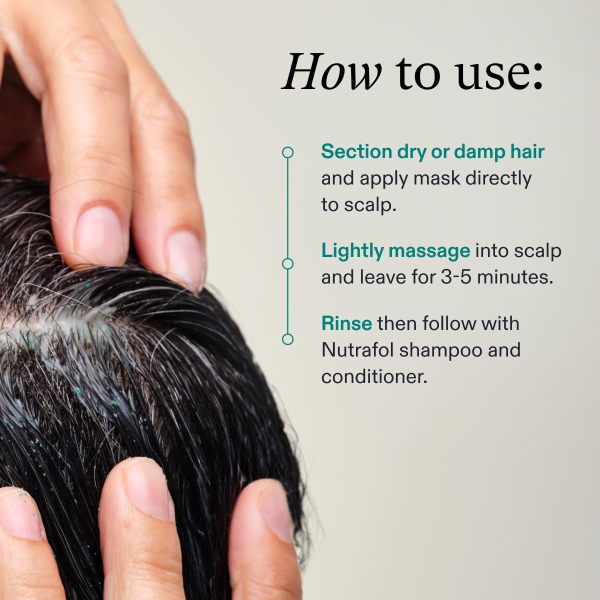 Nutrafol Exfoliating Scalp Mask - Removes Build-up & Excess Oil for Healthier Scalp, Physician-Formulated for Thinning Hair, Color & Extension Safe, 4 Fl Oz