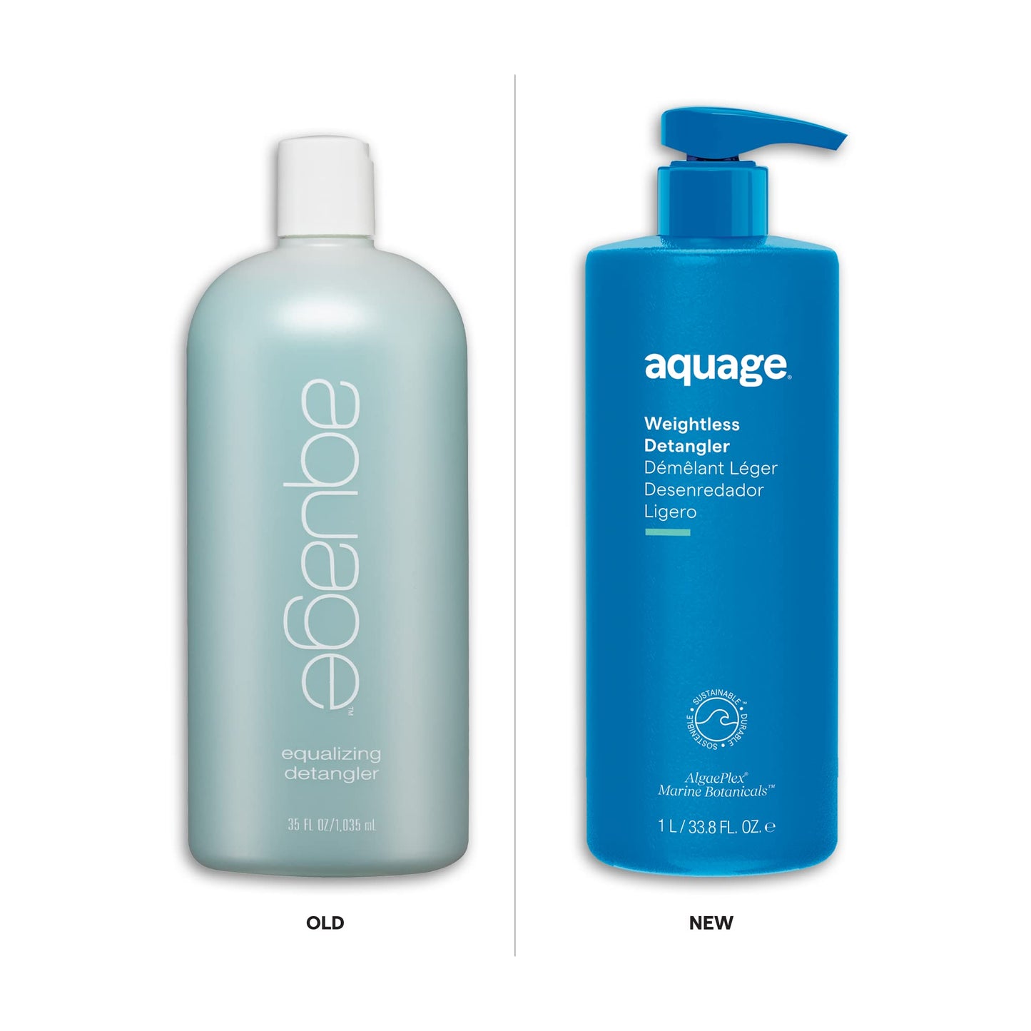 AQUAGE Weightless Detangler, Ultra-Light Conditioner, Hydrates and Restores Moisture Without Weighing Hair Down, Eliminates Tangles, 33.8 oz