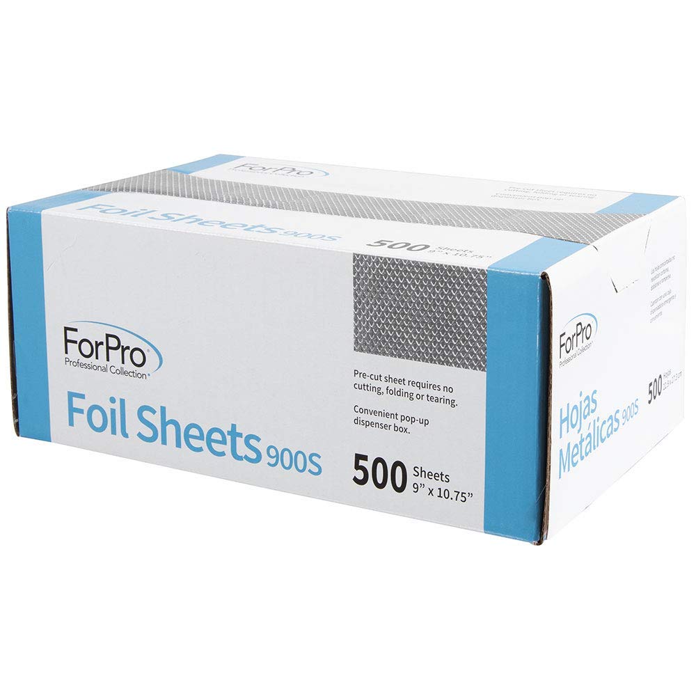 ForPro Embossed Foil Sheets 900S – 500 Count Pop-Up Aluminum Foil for Hair Coloring & Highlighting, Food Safe, 9”x10.75”, Salon Quality