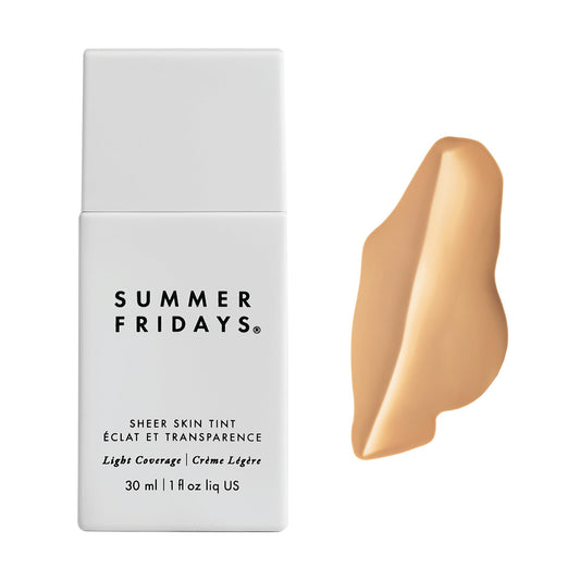 Summer Fridays Sheer Skin Tint with Hyaluronic Acid – Light-Medium Shade 4, Neutral Olive Undertones – Hydrating, Sheer to Light Coverage, 1 Fl Oz