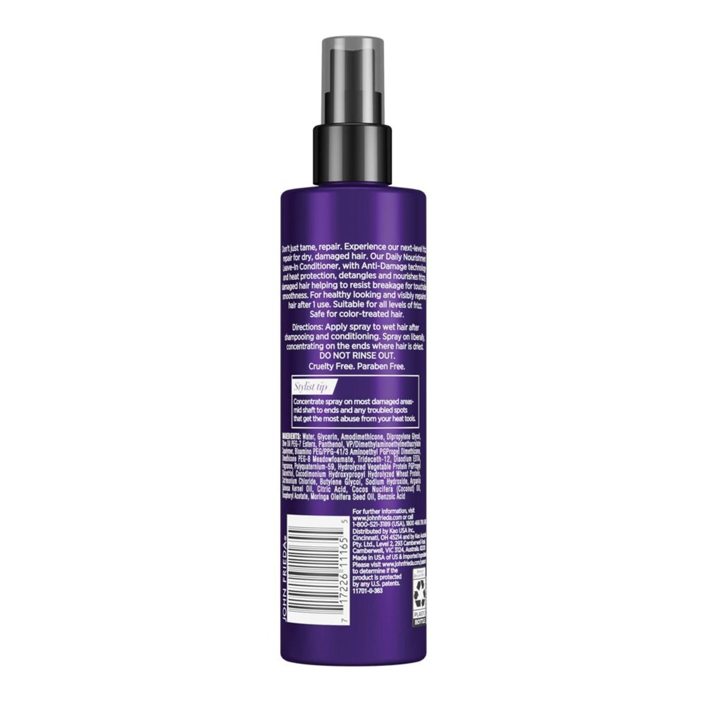 John Frieda Frizz Ease Daily Nourishment Leave-In Conditioner 8 Oz | Detangles, Reduces Breakage & Protects from Heat | With Vitamins A, C, E & Green Tea