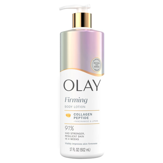 Olay Firming Body Lotion for Women with Collagen Peptides & Vitamin B3, 24hr Moisture, Fast-Absorbing Hydration for All Skin Types, 17 fl oz