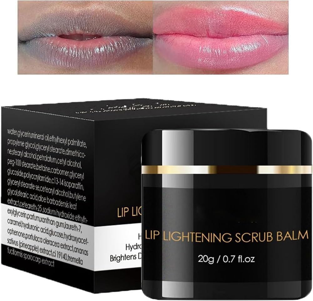 Lip Lightening Scrub Balm Fade Dull Lips Moisturizing Reduce Pigmentation Anti-Cracking Hyaluronic Acid Brighten Black Lips