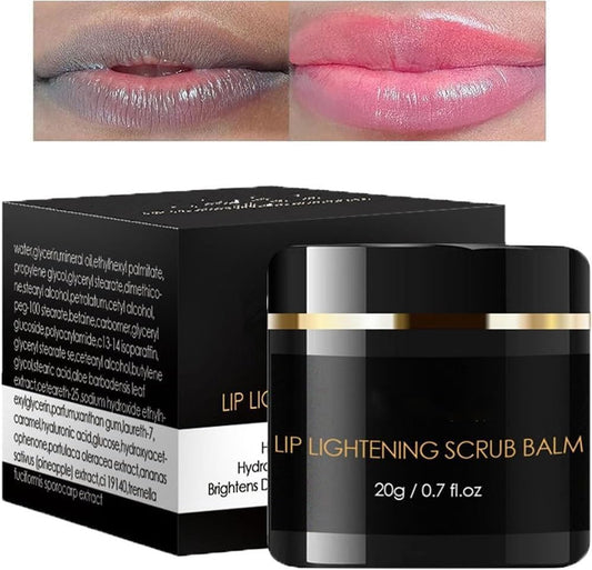 Lip Lightening Scrub Balm Fade Dull Lips Moisturizing Reduce Pigmentation Anti-Cracking Hyaluronic Acid Brighten Black Lips