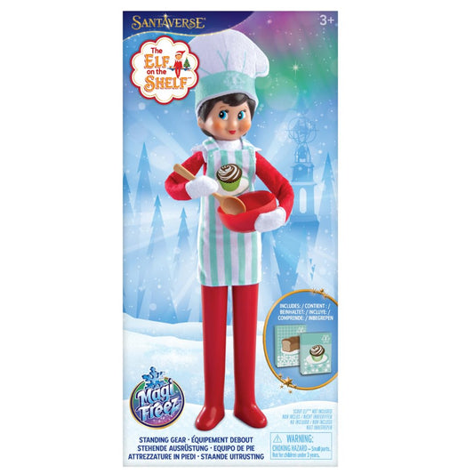 The Elf on the Shelf MagiFreez Christmas Chef Set for Scout Elf – Elf-Sized Hat, Apron, Standing Pants, Bowl, Spoon & Baking Boxes