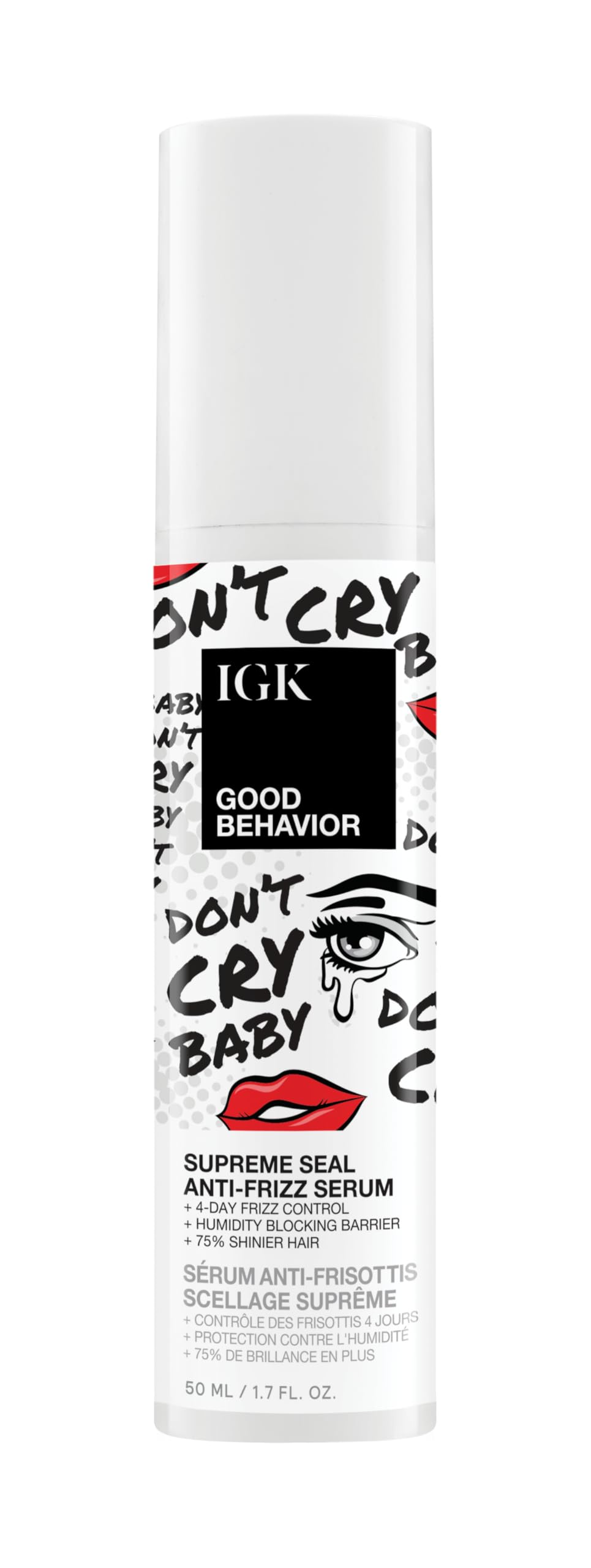 IGK Good Behavior Anti-Frizz Smoothing Serum – Boosts Shine, Seals Out Humidity, UV & Heat Protection, For Dry Frizz-Prone Hair, 1.3 oz