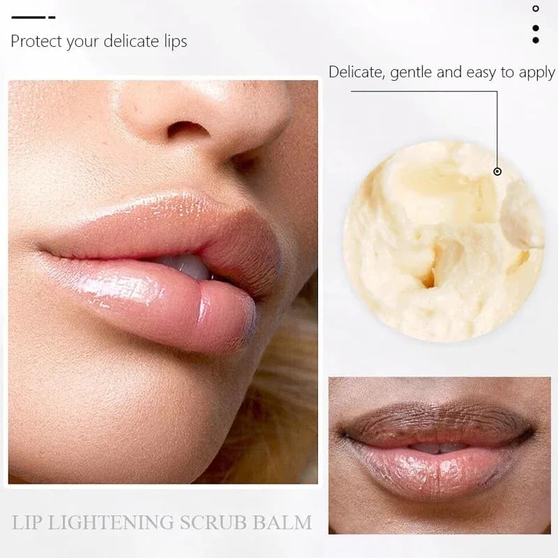 Lip Lightening Scrub Balm Fade Dull Lips Moisturizing Reduce Pigmentation Anti-Cracking Hyaluronic Acid Brighten Black Lips