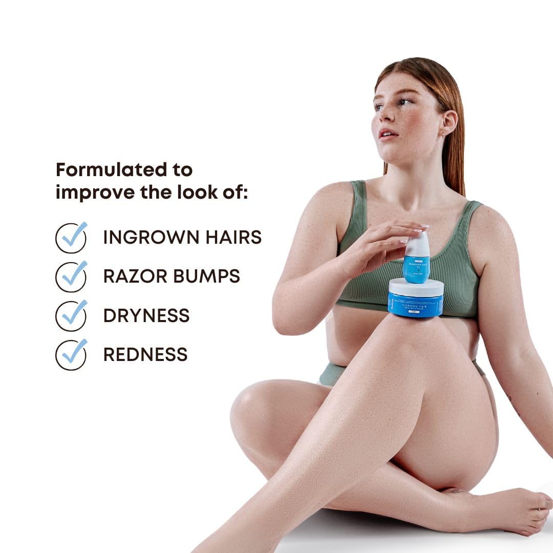 Bushbalm Ingrown Hair Exfoliating Scrub – Pre-Shave Sugar Scrub for Razor Bumps, Dry & Sensitive Skin, Soothing Buffing Treatment, 236ml