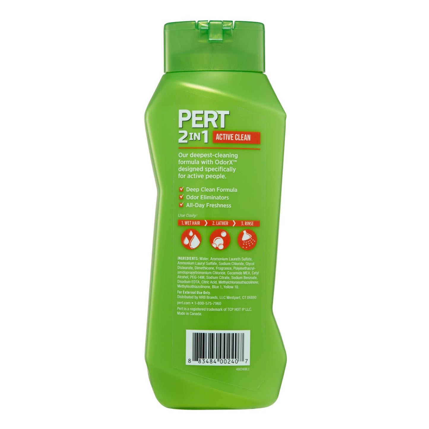 Pert 2 in 1 Active Clean Shampoo and Conditioner for Unisex - 13.5 oz Shampoo and Conditioner