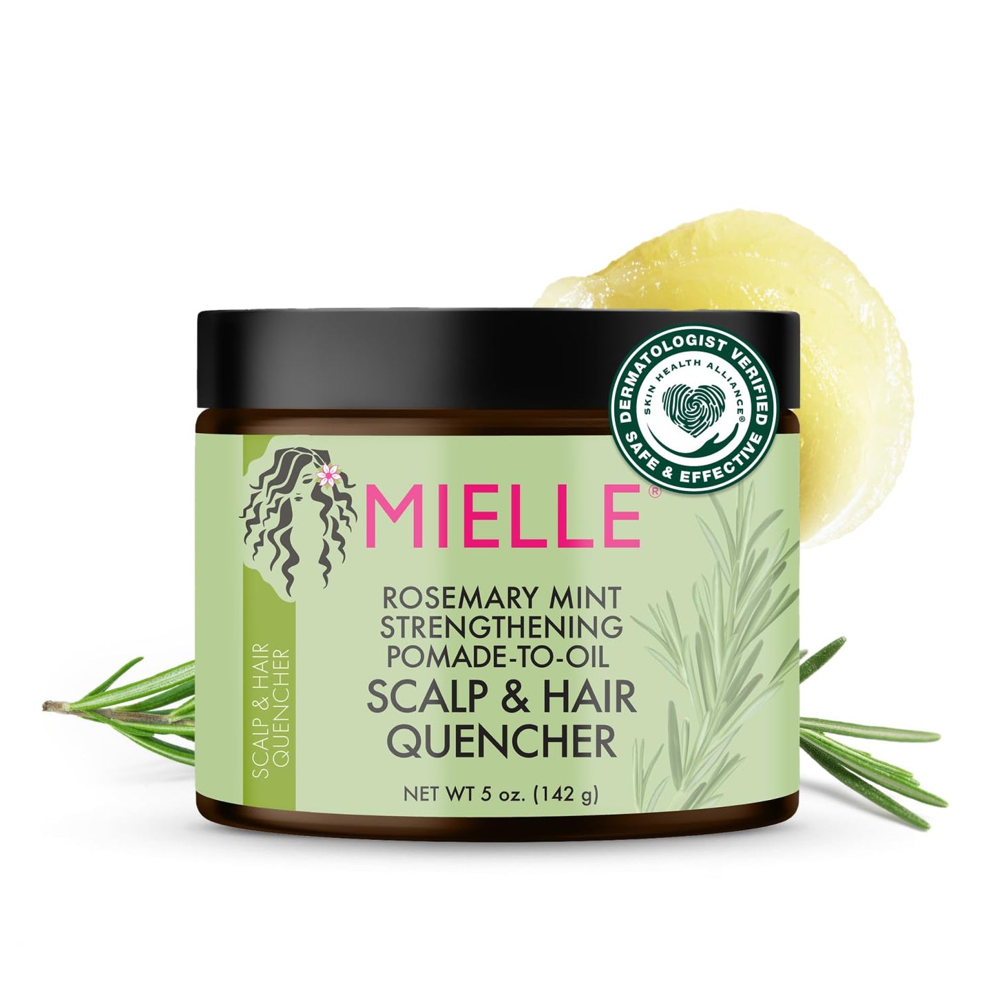 Mielle Organics Rosemary & Mint Hair Pomade – Natural Moisturizer for Scalp & Hair, Adds Shine, Defines Waves & Prevents Dryness (5 oz)