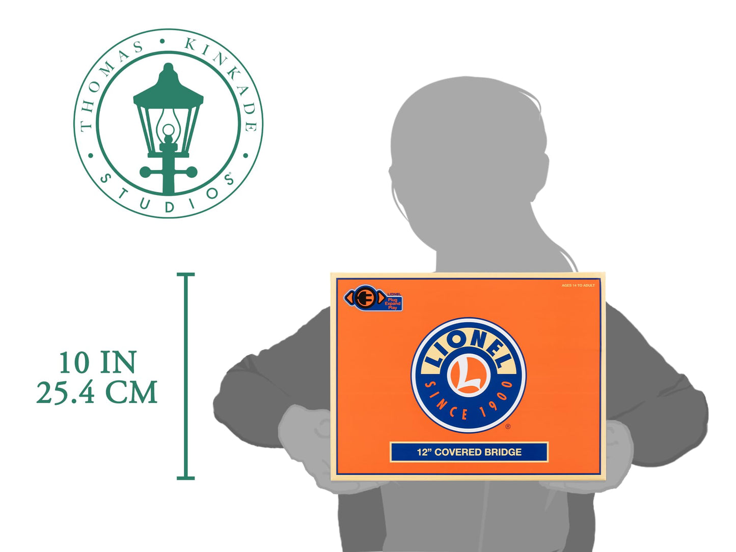 Lionel Thomas Kinkade Christmas Plug Expand Play O Gauge Model Train Covered Bridge