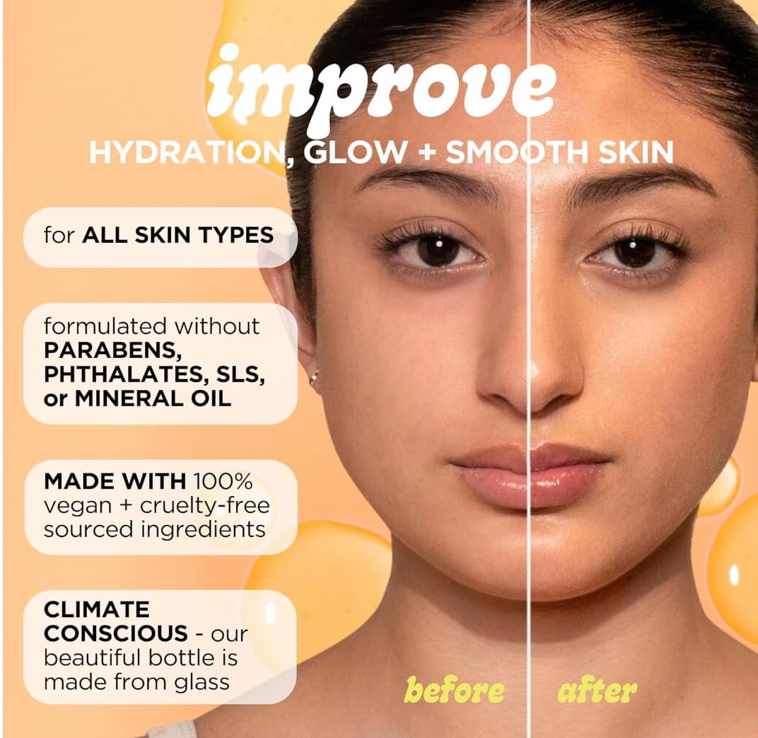 Pacifica Vitamin C Glow Baby Face Serum - Glycolic Acid Dark Spot Corrector, Anti-Aging, Brightening, Vegan & Fragrance-Free