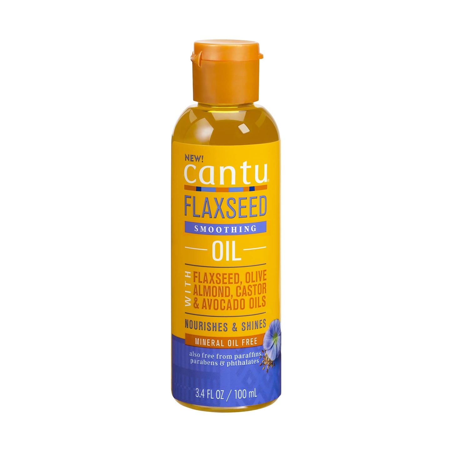 Cantu Flaxseed Hair Oil with Flaxseed, Olive, Almond, Castor, and Avocado Oils 3.4 oz