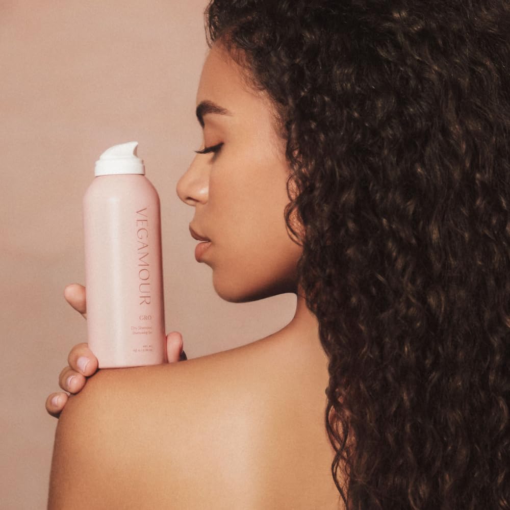 VEGAMOUR GRO Volumizing Dry Shampoo Spray – Refreshes Hair, Adds Lift & Fullness, Benzene-Free, Natural Citrus Scent, 3.95 oz