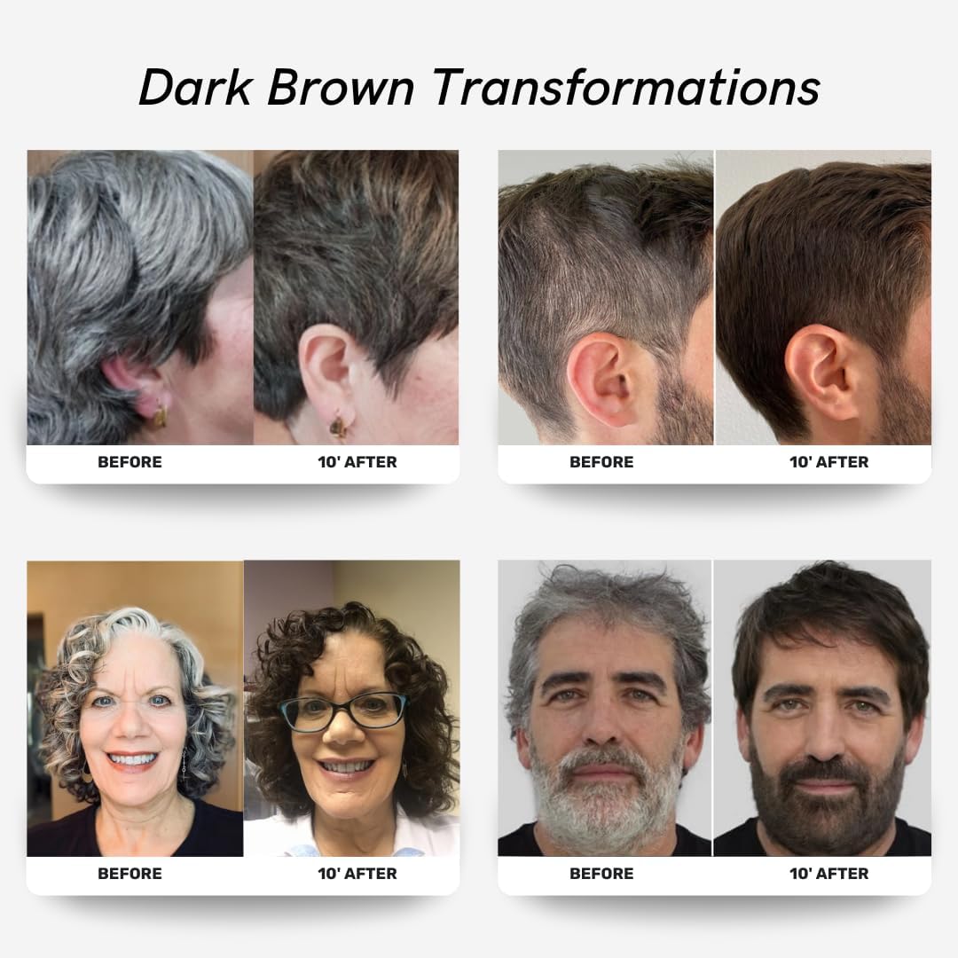 Polar Haircare - Hair Dye Shampoo Dark Brown for Gray Hair Shampoo Dye For Women & Men Natural Dye Kit - Long Lasting Hair Dye Product - Vegan Hair Color 6.76 Fl Oz Shampoo Dye Hair Color Dark Brown