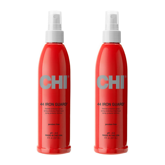 CHI 44 Iron Guard Thermal Protection Spray, Nourishing Formula Helps Resist Heat Damage to Hair & Tame Frizz, Clear, 8 Oz, Pack of 2