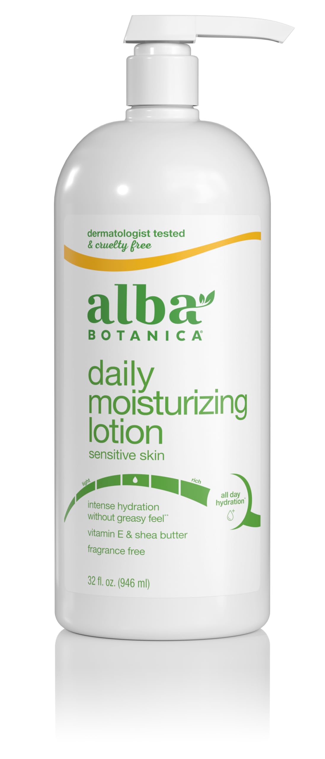 Alba Botanica Daily Moisturizing Lotion, Sensitive Skin, Fragrance Free, 32 Oz (Packaging May Vary)