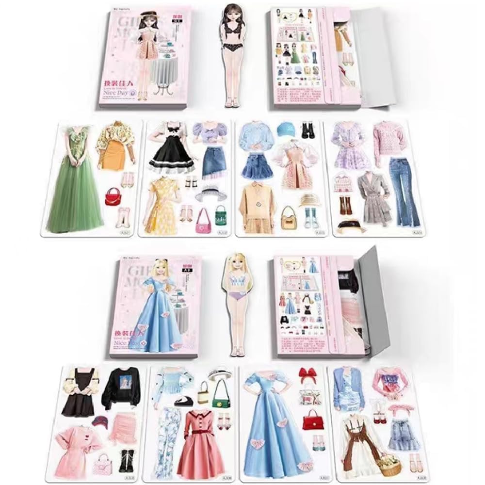 Magnetic Princess Dress Up Paper Dolls for Girls 4-7, Pretend Play Toy Set with Magnet Clothes & Puzzles, Birthday Gift 2025