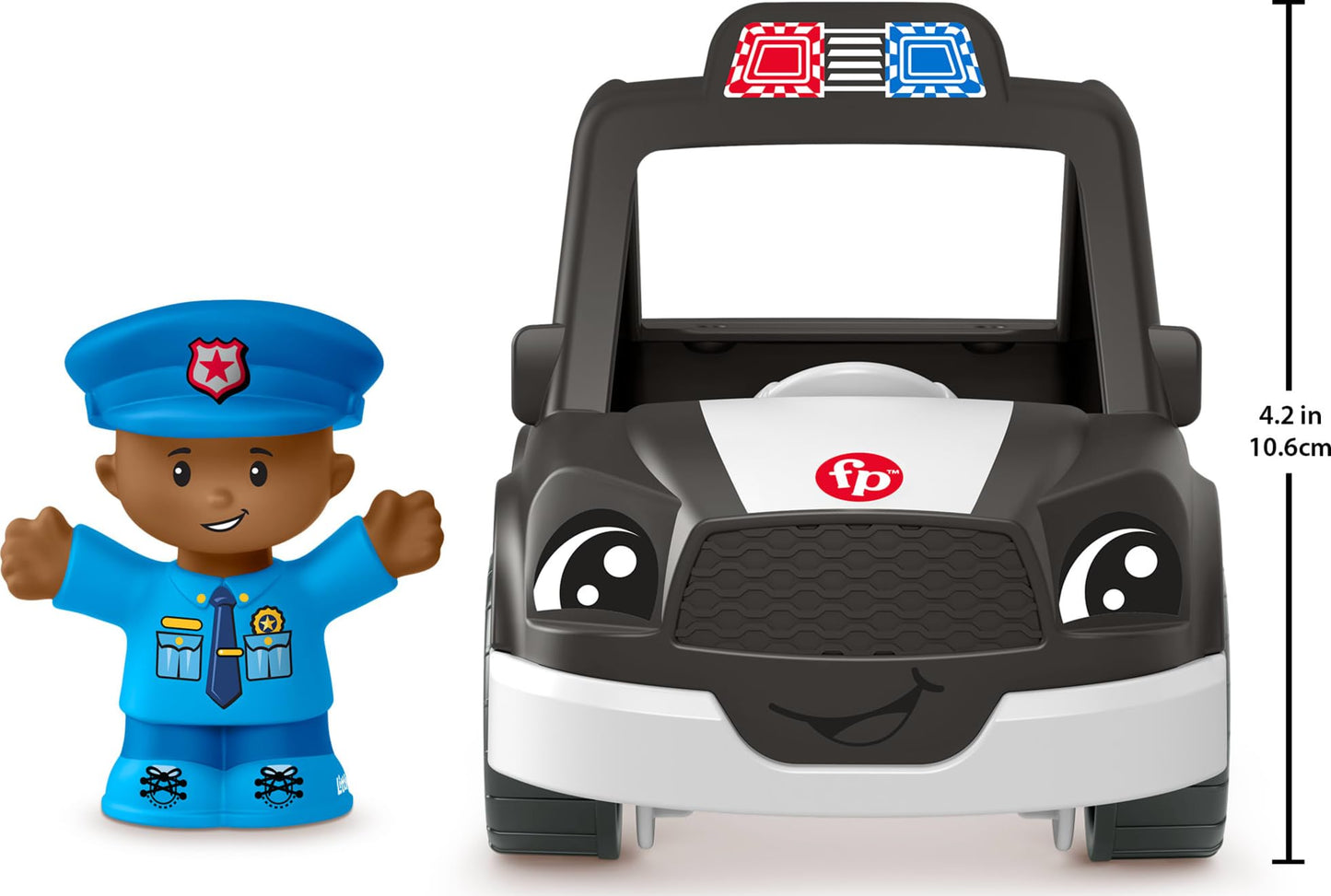 Fisher-Price Little People Toddler Toys Police Car Push-Along Vehicle & Figure for Pretend Play Preschool Kids Ages 1+ Years