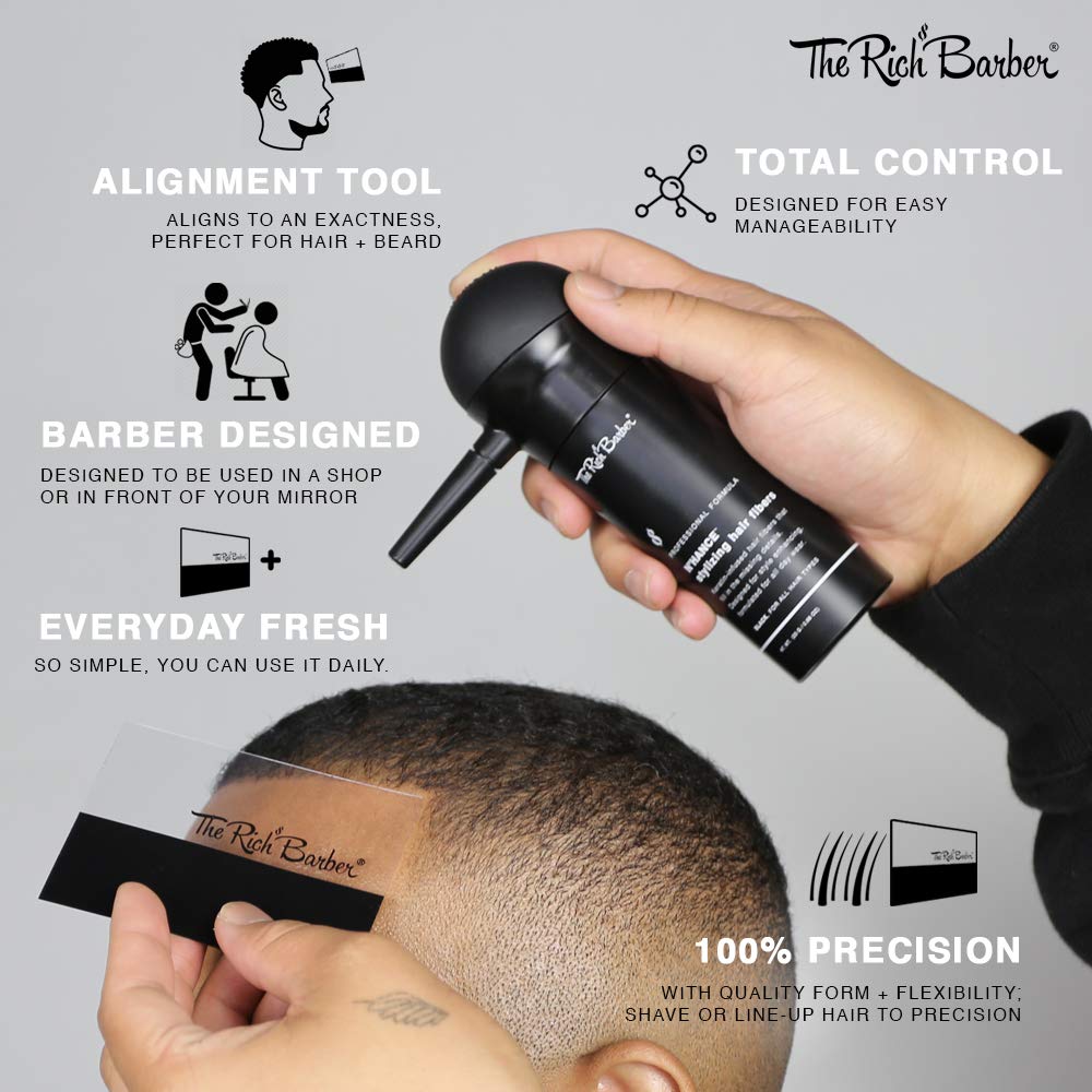 The Rich Barber N’Hance Hair Building Fiber Application Cards 5 Pack – Hairline Enhancement & Line-Up Tool for Barbers and Personal Use
