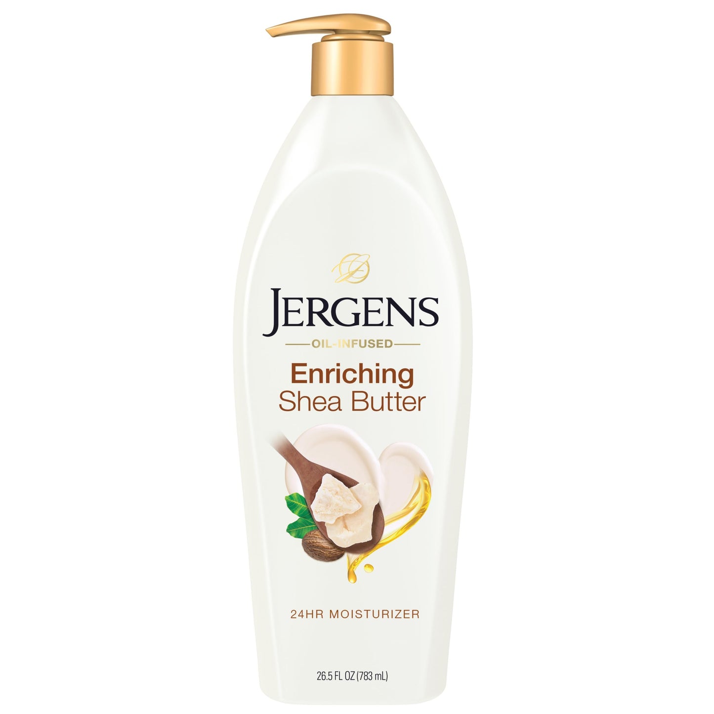 Jergens Shea Butter Hand and Body Lotion, Deep Conditioning Moisturizer, 3X More Radiant Skin, with Pure Shea Butter, Dermatologist Tested, 26.5 Oz