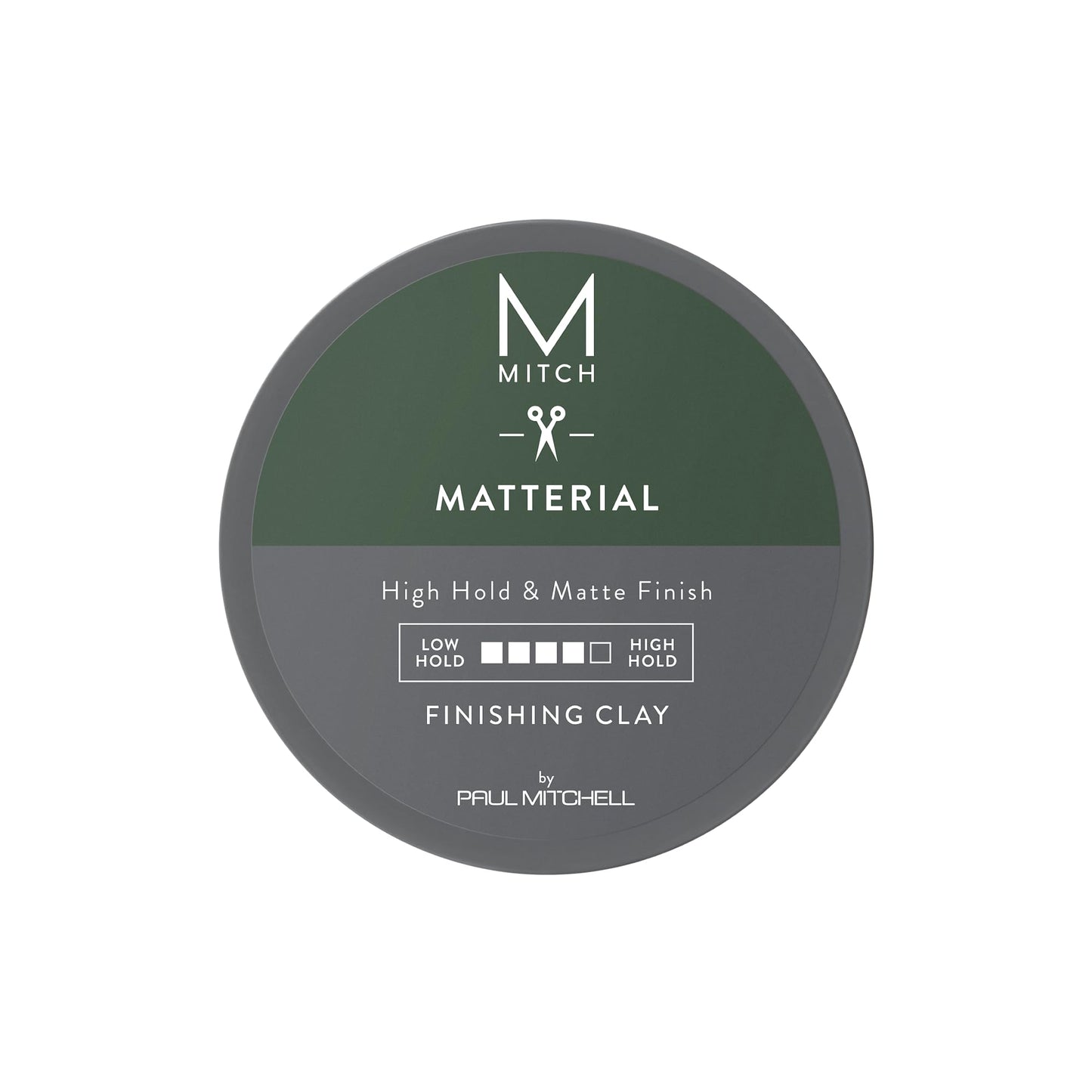MITCH by Paul Mitchell Matterial Finishing Clay for Men, High Hold, Ultra-Matte Finish, For All Hair Types, 3 oz.