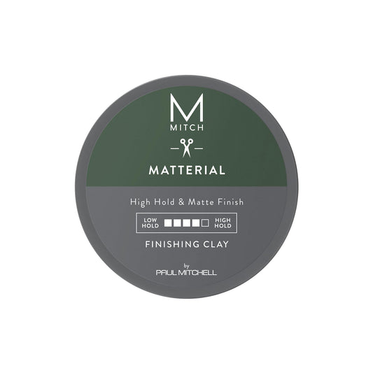 MITCH by Paul Mitchell Matterial Finishing Clay for Men, High Hold, Ultra-Matte Finish, For All Hair Types, 3 oz.