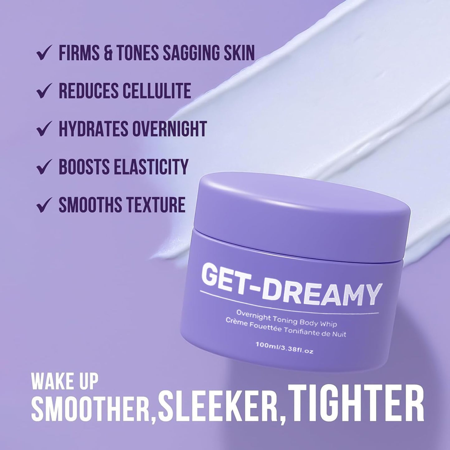 ZANGLEX GET-DREAMY Overnight Toning Whip - Body Firming Whip That Works While You Sleep - Helps Target The Appearance Of Loose Skin On The Body (1pc)