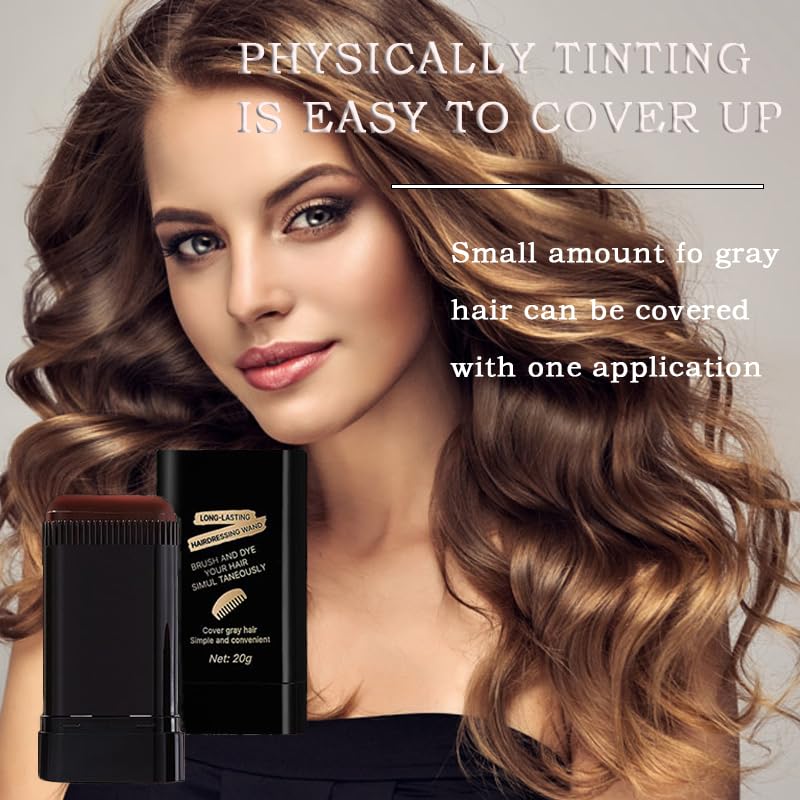 2 Pack Instant Hair Dye Comb, Brownish Black 2-in-1 Hair Color for Gray Coverage, Waterproof, Sweat-Proof & Portable for Men & Women