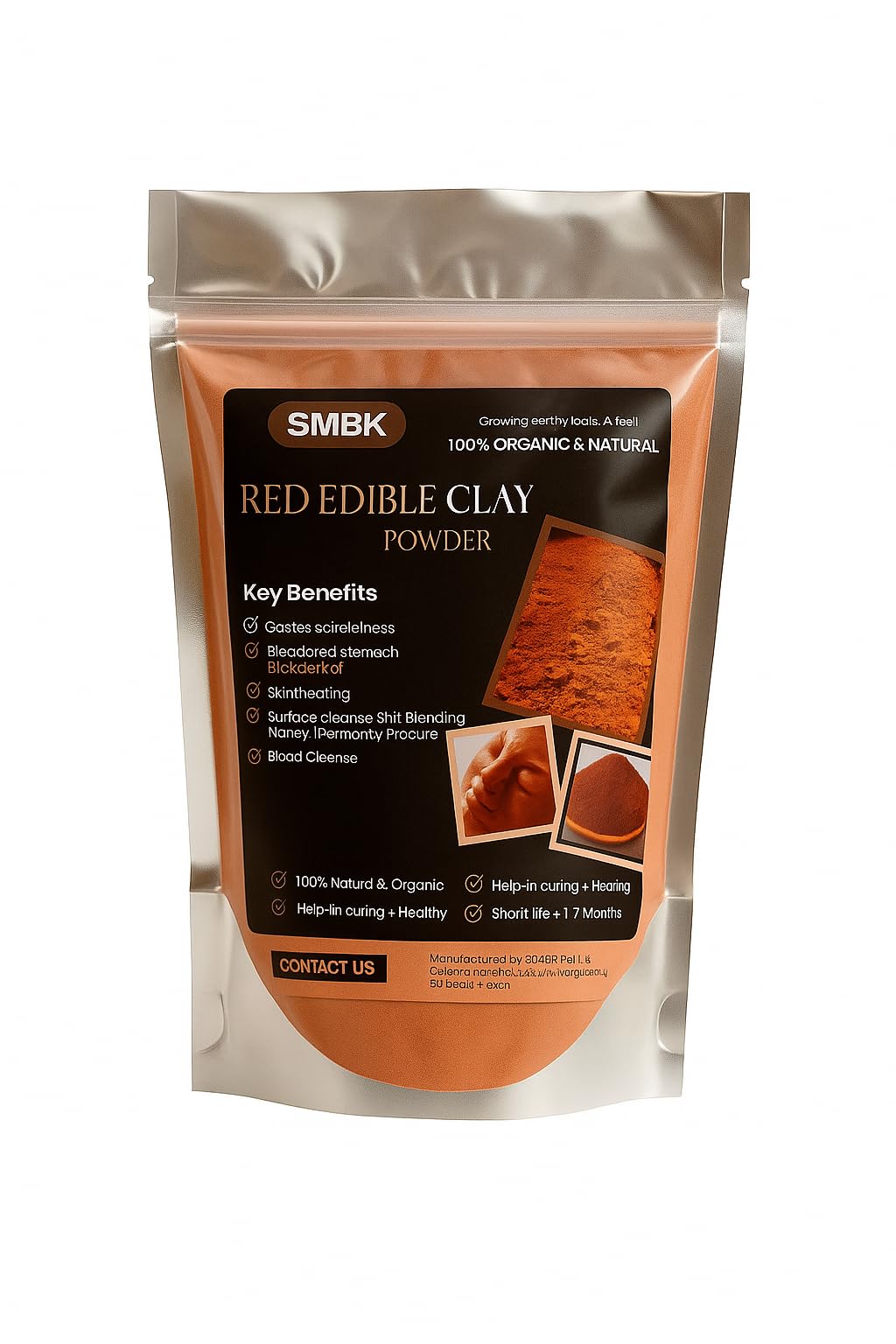 SMBK Red Clay,Edible Clay Chunks, Natural Clay,Organic Clay,Clay Mask,Natural Mud Mask,7OZ (200GM)