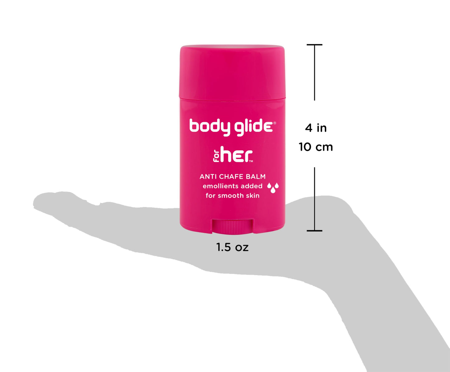 Body Glide For Her Anti-Chafe Balm, 1.5oz – Emollient Stick for Sensitive Skin, Prevents Chafing on Chest, Bra, Thighs, Arms & More