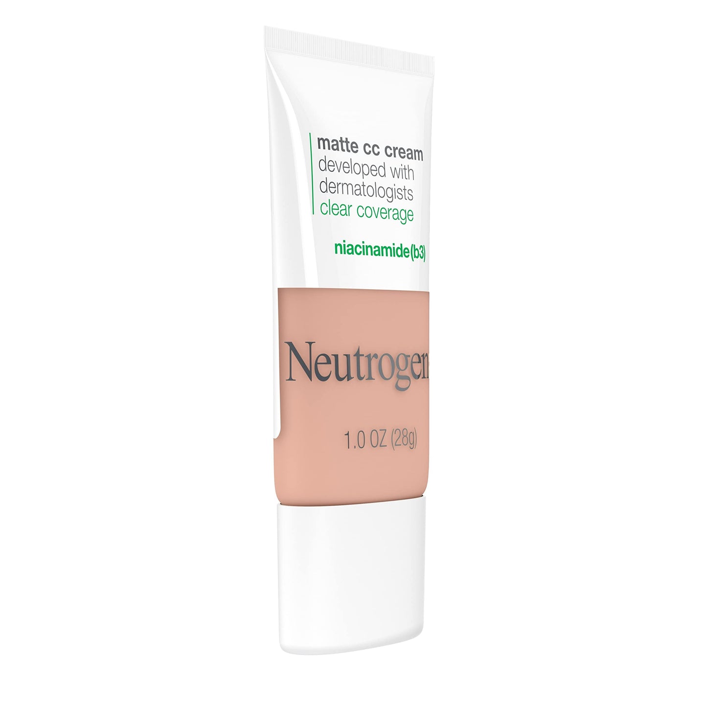 Neutrogena Clear Coverage Flawless Matte CC Cream – Full-Coverage Color Correcting Makeup with Niacinamide, Oil & Fragrance-Free, Cool Beige 1oz