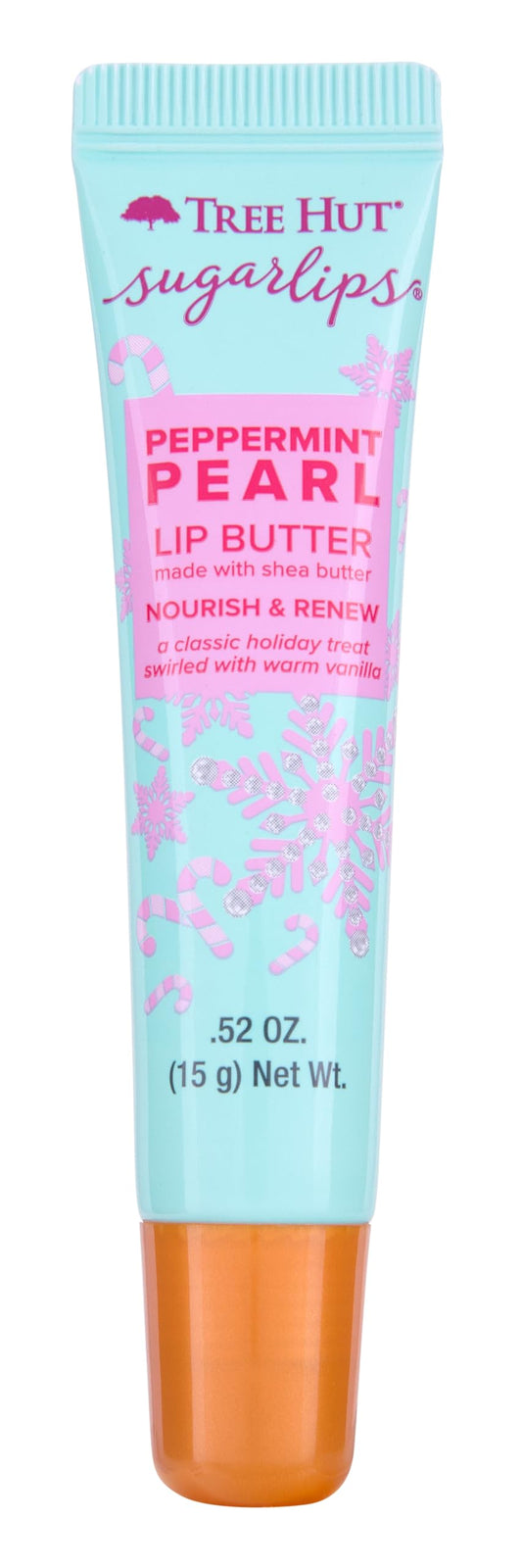 Tree Hut Sugarlips Peppermint Pearl Lip Butter, Limited Edition Holiday, Moisturizing & Nourishing, Full Hydrated Lips, 0.52 fl oz