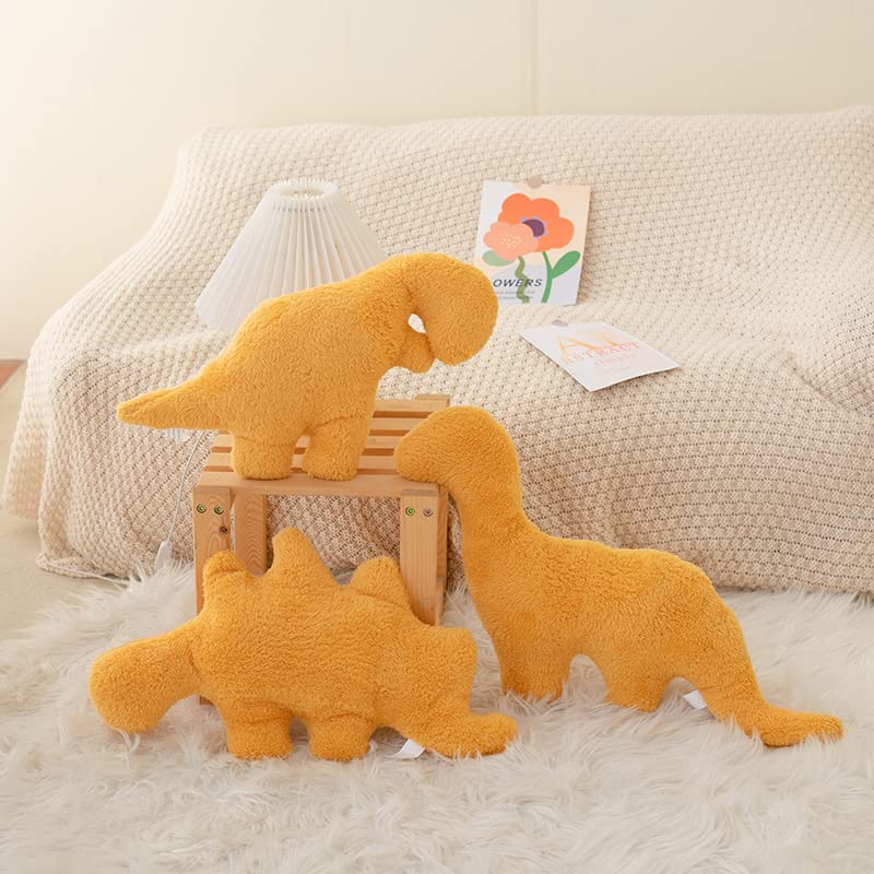 Lixzuch 3 Pack Dino Nugget Plush Pillows 18" – Dinosaur Chicken Nugget Stuffed Toy, Cute Party Decoration & Birthday Gift for Kids