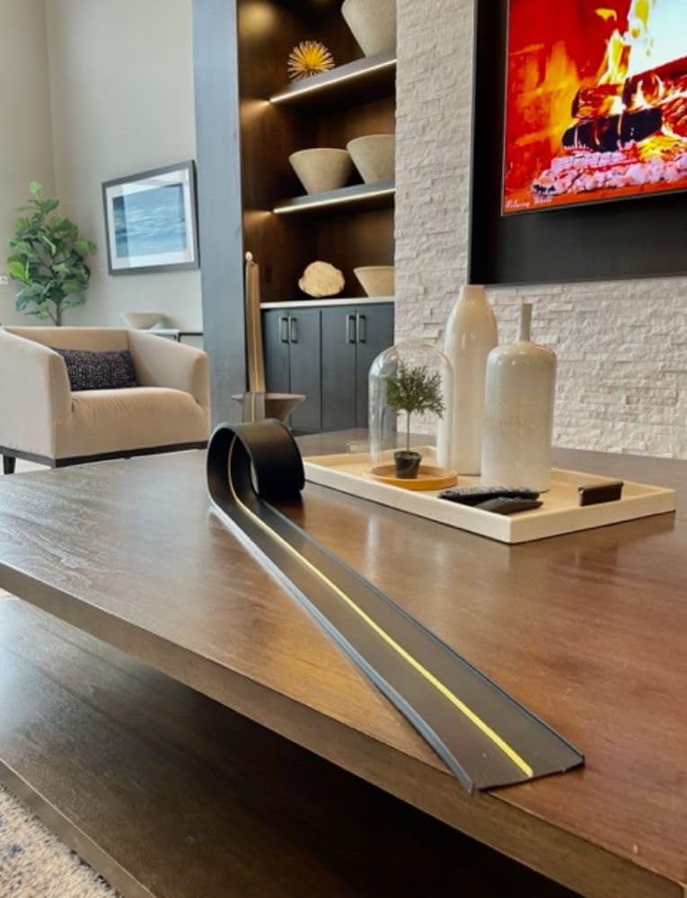 FLXTRACK Flexible Race Car Track Set – 2 Small Cars, Pressure Suction Cups, 2-Lane Slot Track, Zip-Up Bag, 5+ Meters Double-Sided, Montessori Toy