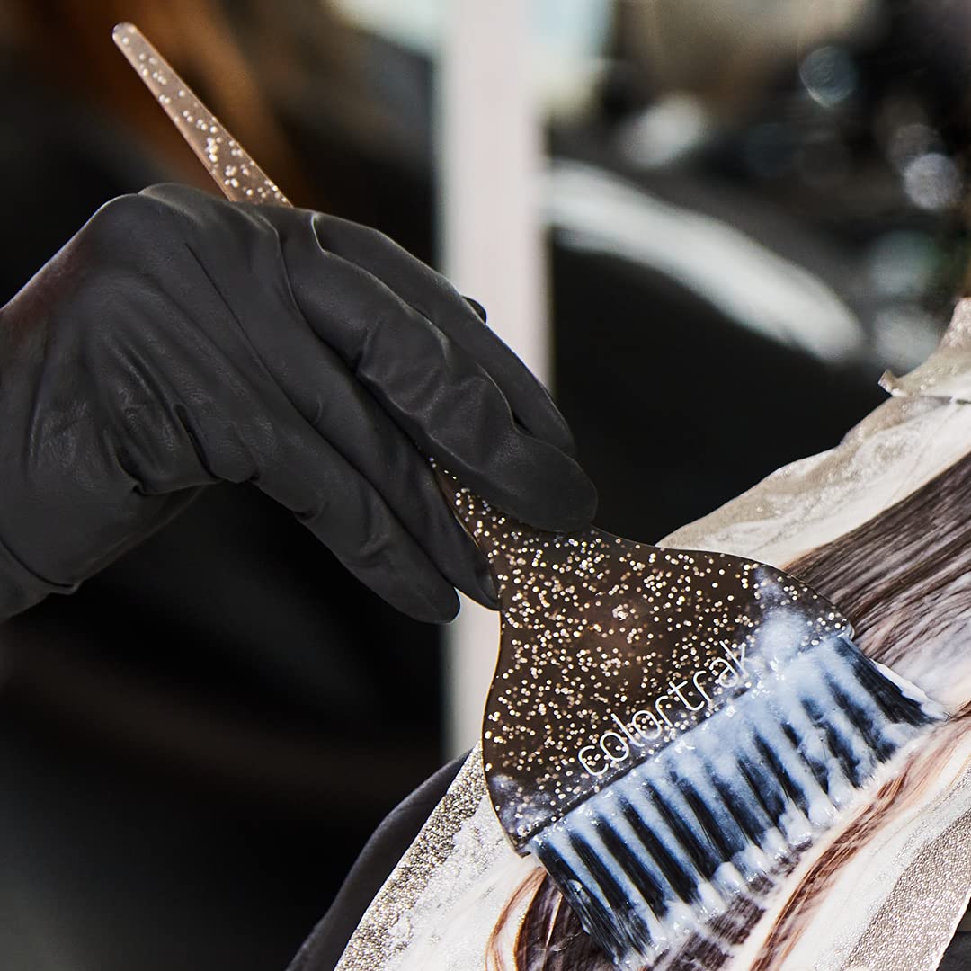 Colortrak Galaxy Glitter Hair Color Brush Set – 2-Piece Highlighting & Coloring Kit with Wide Soft & Stiff Bristle Brushes for Large Sections