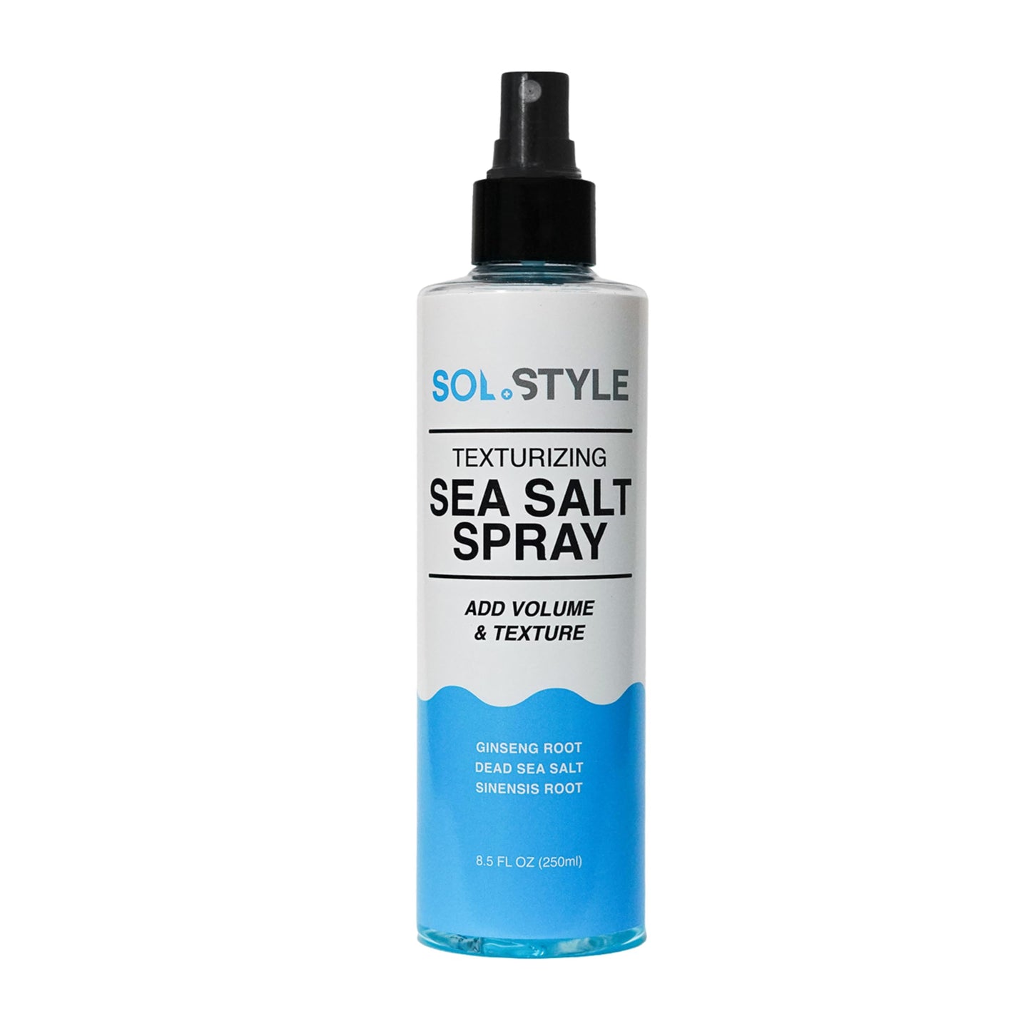 Sol Style Sea Salt Spray – Volumizing & Texturizing Hair Mist with Dead Sea Salt & Ginseng Root for Strong, Healthy Beach Waves, 8.5 oz