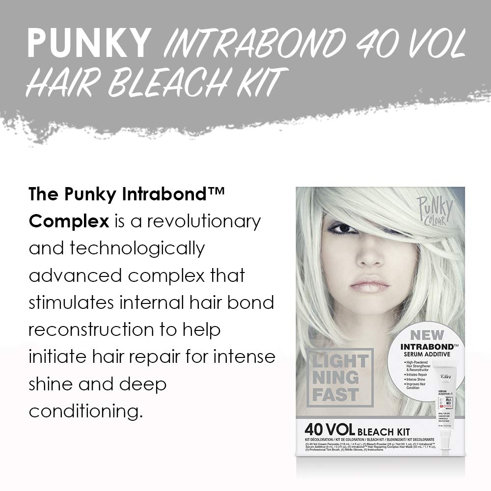 Punky Intrabond™ 40 Vol Bleach Kit, Fast Bleaching Action for Brighter Hair