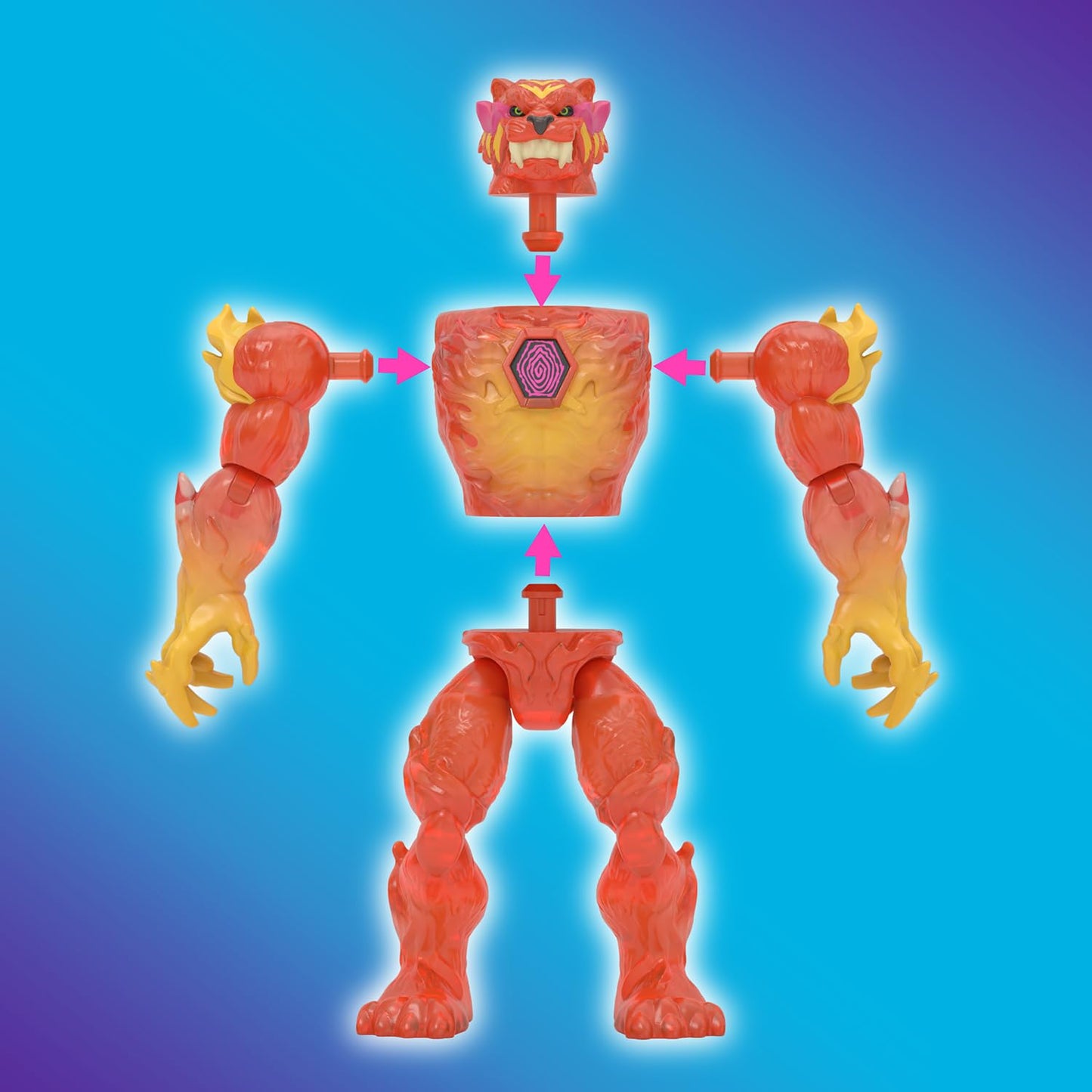 MRBEAST LAB Hybrids Mega Pack – Mix & Match 5 Action Figures, Reveal 30+ Beasts, Mega Torso Panther Experiment with Real Colors