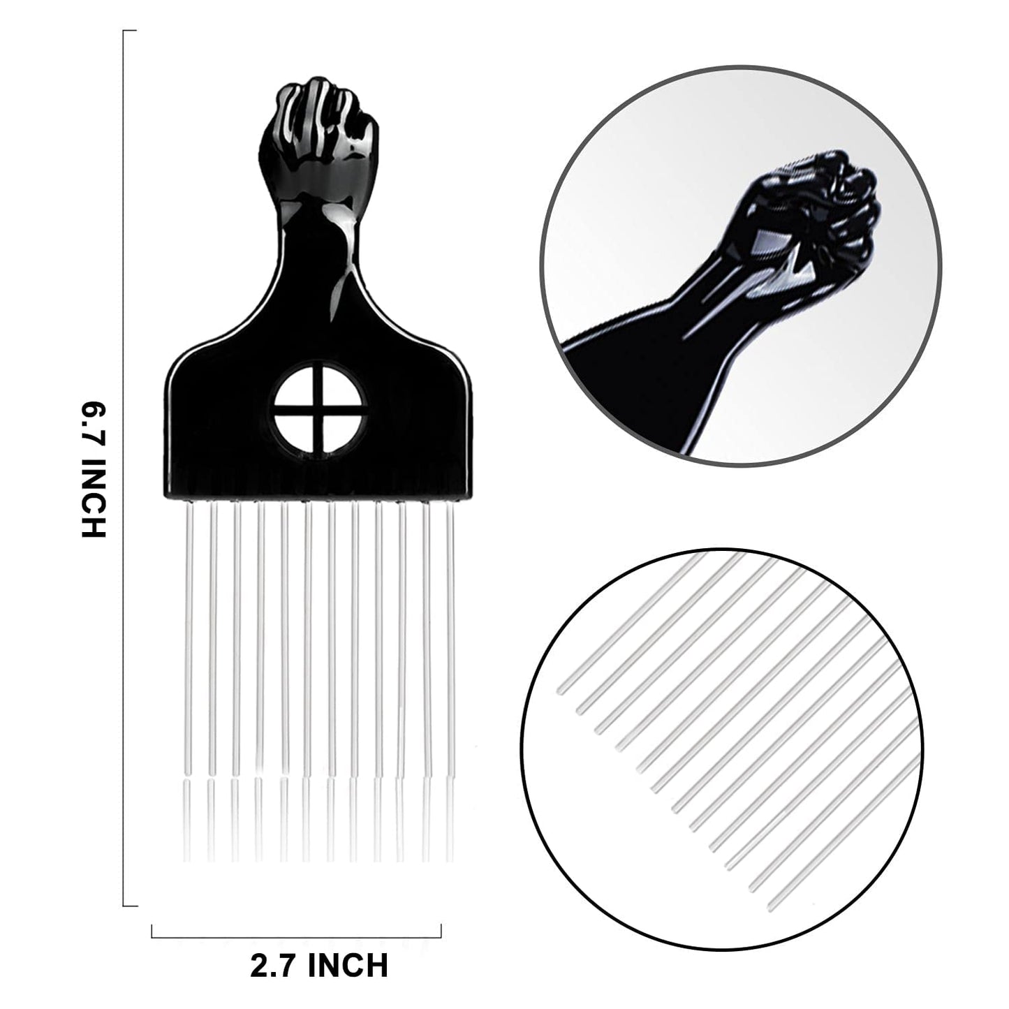 Supaze 3Pcs Hair Styling Set for All - Curl Brush, Twist Sponge for Textured Hair with Metal Pick